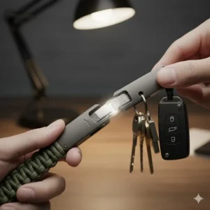 An image illustrating how the quick release keychain can separate car keys from house keys efficiently.