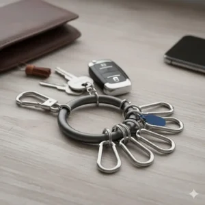 Image showing effective keychain auto organization using multiple hooks for different keys.