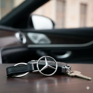 Keychain auto accessory featuring a specific car brand's logo, perfect for enthusiasts.