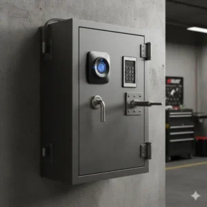 A heavy-duty secure steel dealership key cabinet featuring a reinforced locking mechanism for maximum protection.