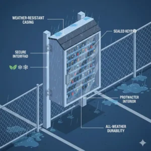 Outdoor durable and weather-resistant version of a dealership key box.