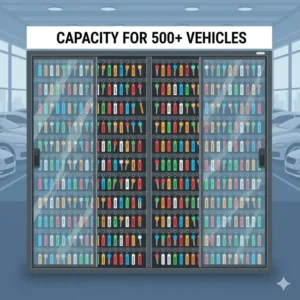 A multi-row large capacity car dealership key box designed for extensive vehicle inventories.