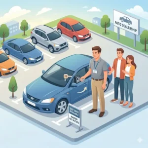 A row of colorful dealership key lock box units ready for deployment across a large vehicle fleet.