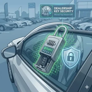 High-security features of a tamper-proof key lock box for car dealers for protected inventory.