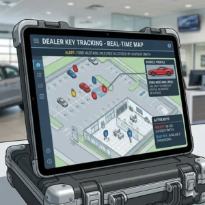 Illustration 4: Digital management software showing real-time tracking for a dealer key storage system.