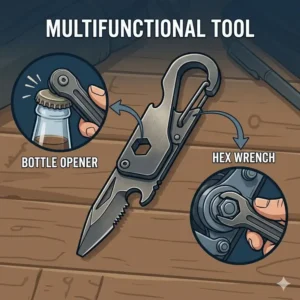 Close-up of a high-end titanium multi-tool demonstrating why it is one of the most awesome keychains for daily utility.