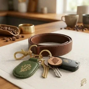 A high-quality, heavy-duty wrist key ring.
